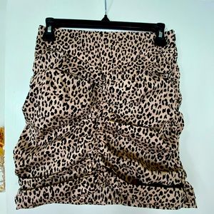 Zara tight draped panther printed mini skirt, size small